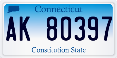 CT license plate AK80397