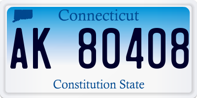 CT license plate AK80408