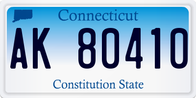 CT license plate AK80410