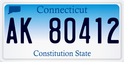 CT license plate AK80412