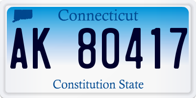 CT license plate AK80417
