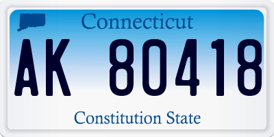 CT license plate AK80418