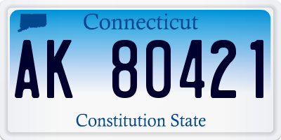 CT license plate AK80421