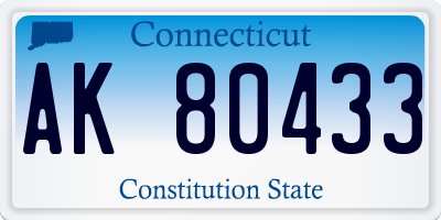 CT license plate AK80433