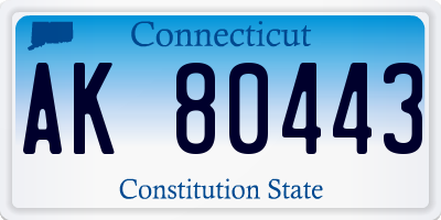 CT license plate AK80443