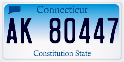 CT license plate AK80447