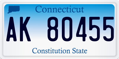 CT license plate AK80455