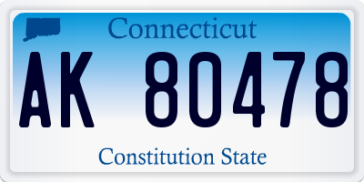 CT license plate AK80478