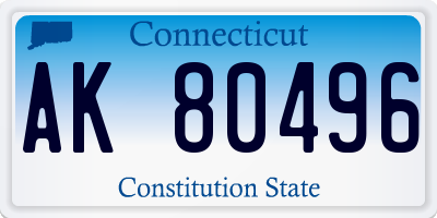CT license plate AK80496