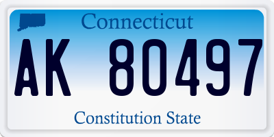 CT license plate AK80497