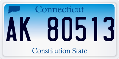 CT license plate AK80513