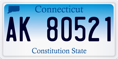 CT license plate AK80521