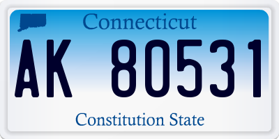 CT license plate AK80531