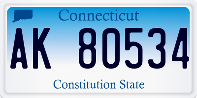 CT license plate AK80534