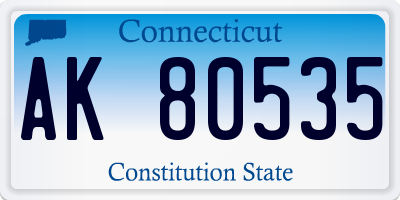 CT license plate AK80535
