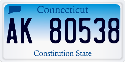 CT license plate AK80538