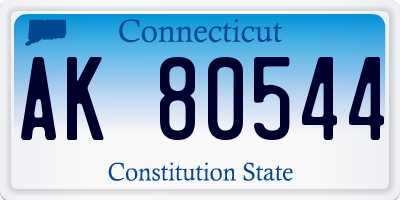 CT license plate AK80544