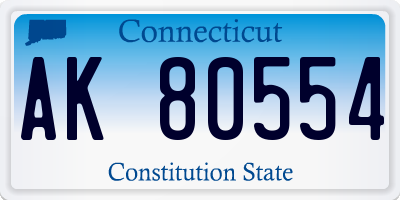 CT license plate AK80554