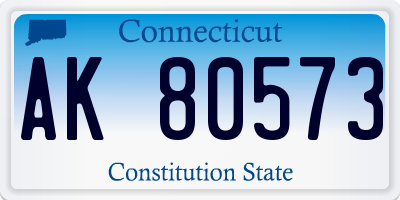 CT license plate AK80573