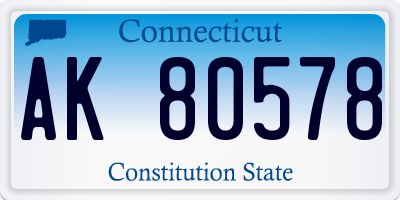 CT license plate AK80578
