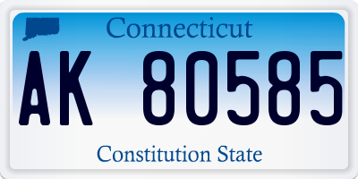 CT license plate AK80585