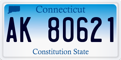 CT license plate AK80621