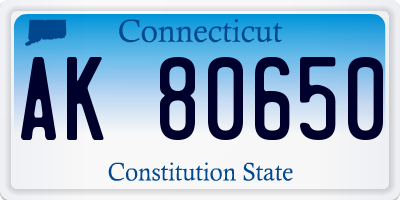 CT license plate AK80650
