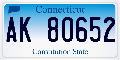 CT license plate AK80652