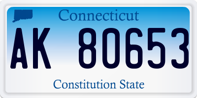CT license plate AK80653