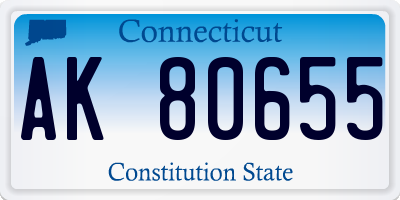 CT license plate AK80655