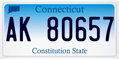 CT license plate AK80657