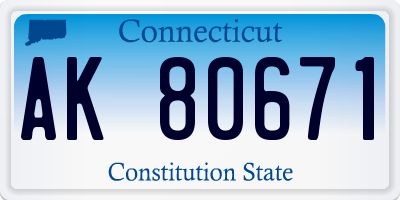 CT license plate AK80671