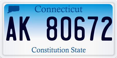 CT license plate AK80672
