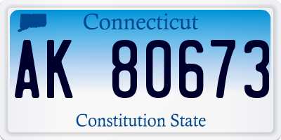 CT license plate AK80673