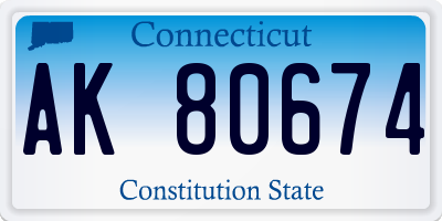 CT license plate AK80674