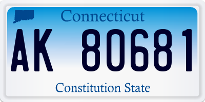 CT license plate AK80681