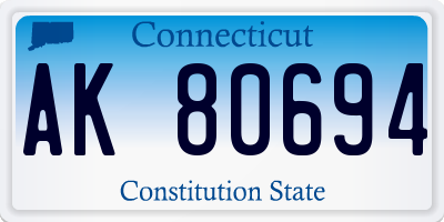 CT license plate AK80694
