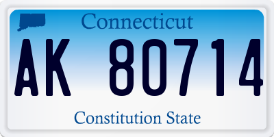 CT license plate AK80714