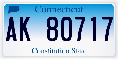 CT license plate AK80717