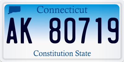 CT license plate AK80719