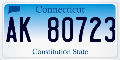 CT license plate AK80723