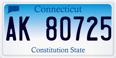 CT license plate AK80725