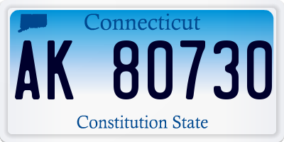 CT license plate AK80730