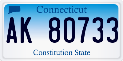 CT license plate AK80733