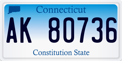 CT license plate AK80736