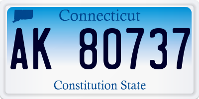 CT license plate AK80737