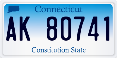 CT license plate AK80741