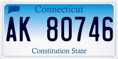 CT license plate AK80746