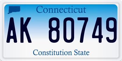 CT license plate AK80749