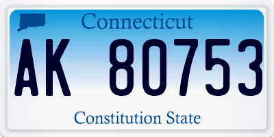 CT license plate AK80753